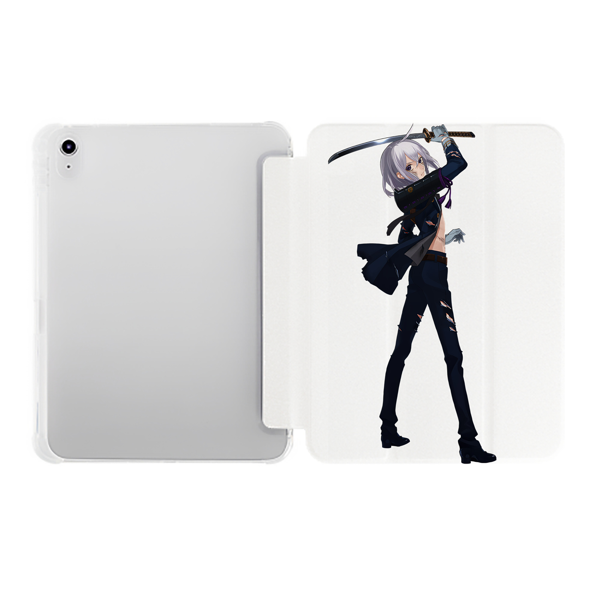 （画像用） 刀剣乱舞 Touken Ranbu IPad ケース ペン収納付き 三つ折りスタンド PUレザー×シリコン 対応機種9.5/10.5/10.9インチ